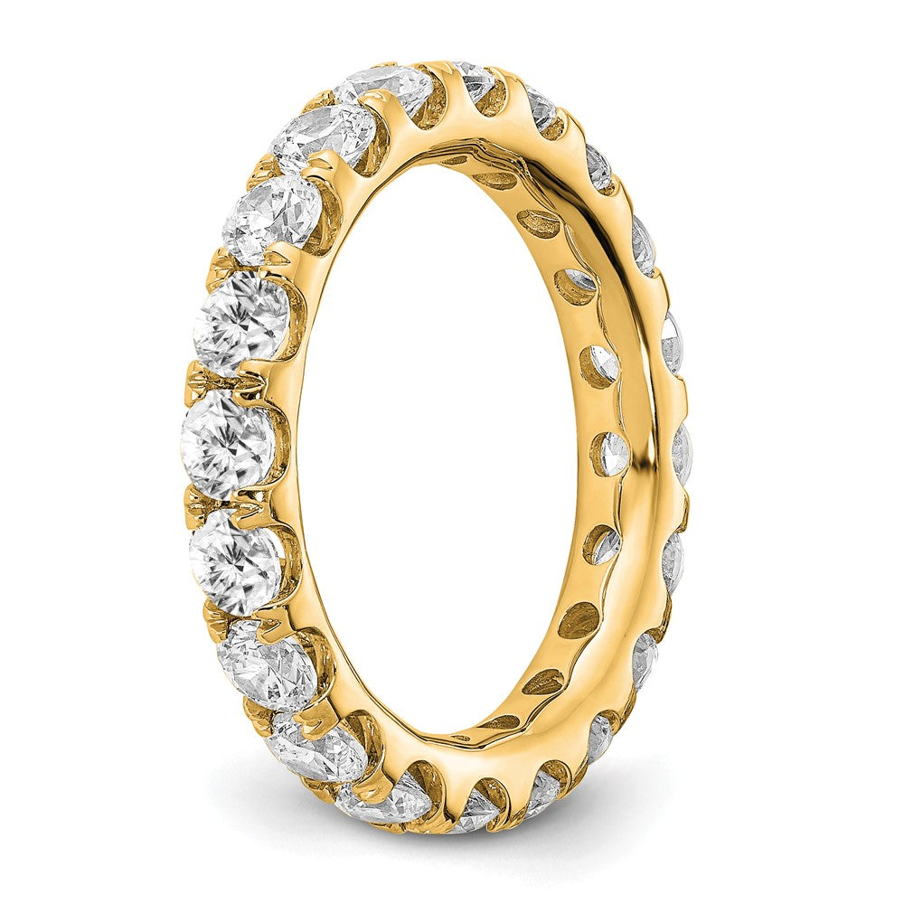True Origin 14K Yellow Gold 3 carat Lab Grown Diamond VS+ F+ Size 4 Complete Eternity Wedding Band Ring