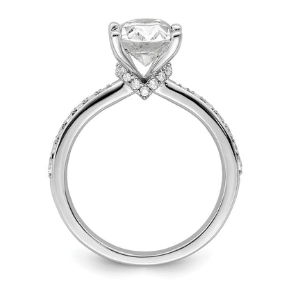 True Origin 14K White Gold 1/3 carat Lab Grown Diamond VS+ F+ Semi-Mount Oval Engagement Ring