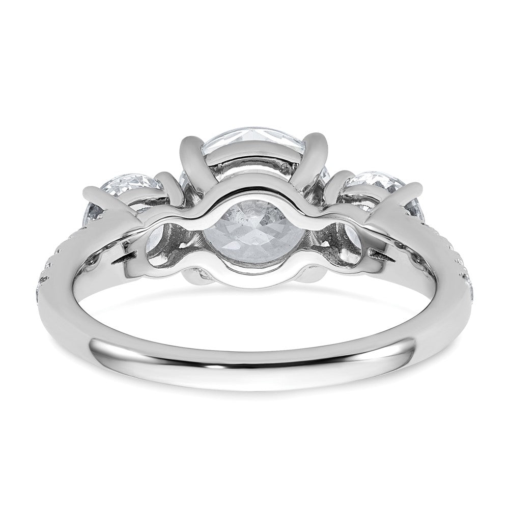 True Origin 14K White Gold 2 carat Lab Grown Diamond VS+ F+ Complete Oval Three Stone Ring