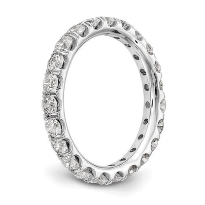 True Origin 14K White Gold 2 carat Lab Grown Diamond VS+ F+ Size 6.5 Complete Eternity Wedding Band Ring