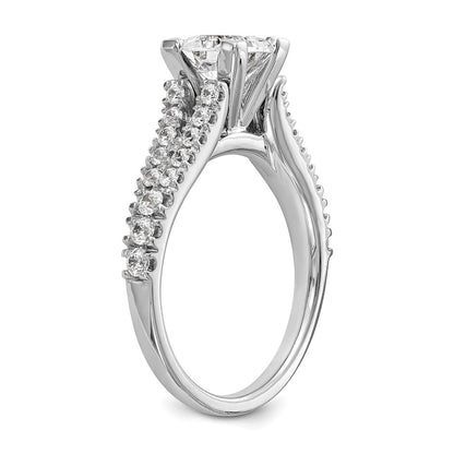 True Origin 14K White Gold 1/2 carat Lab Grown Diamond VS+ F+ Semi-Mount Peg Set Engagement Ring