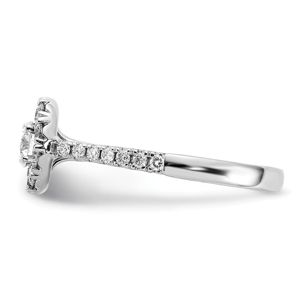 True Origin 14K White Gold 1 carat Lab Grown Diamond VS+ F+ Complete Halo Engagement Ring