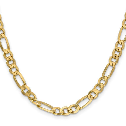 2 Inch 14K Yellow Gold 6.00mm Flat Figaro Chain Necklace