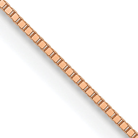 22 Inch 14K Rose Gold .5mm Baby Box With Lobster Clasp Chain Necklace