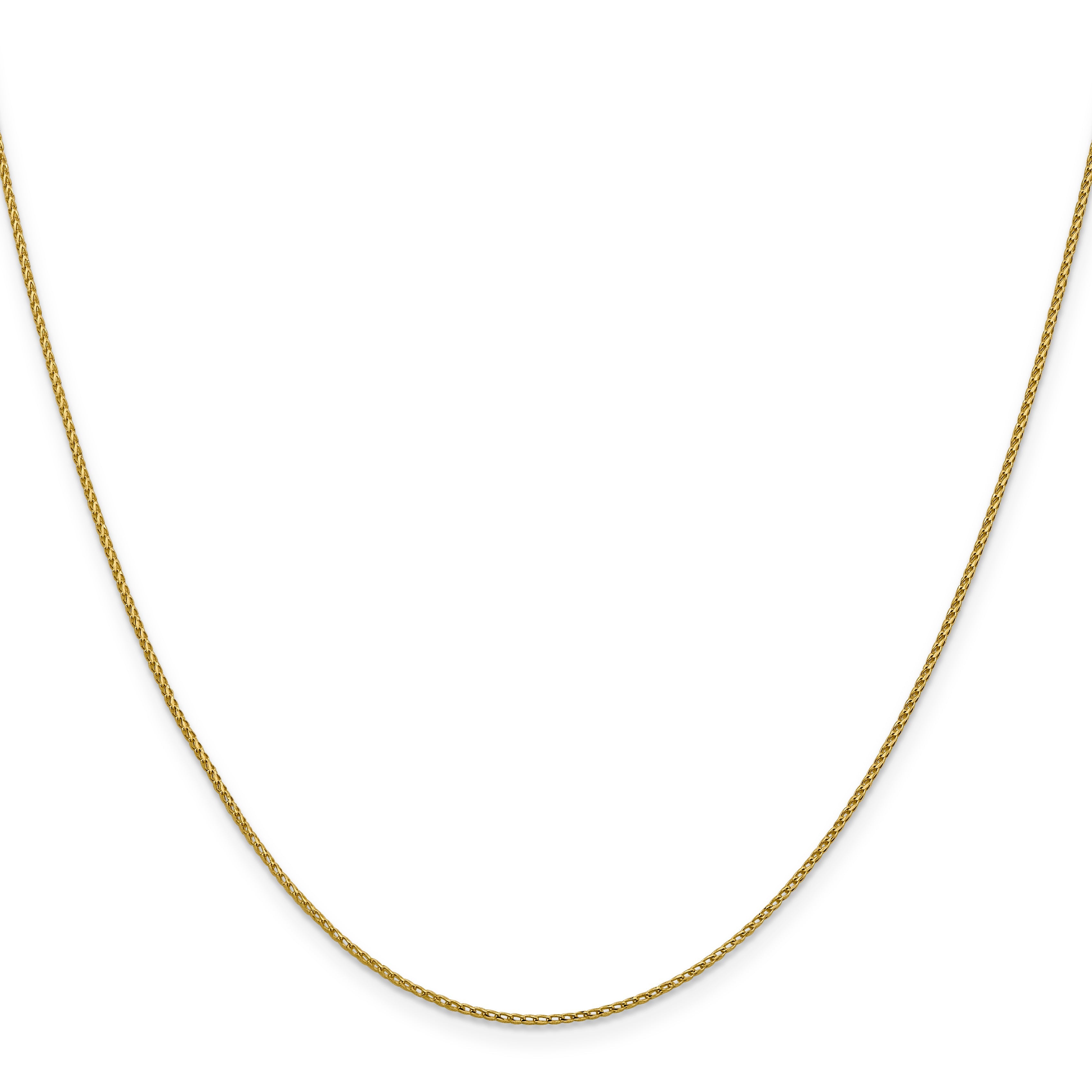 22 Inch 14K Yellow Gold 1mm D/C Open Franco Chain Necklace
