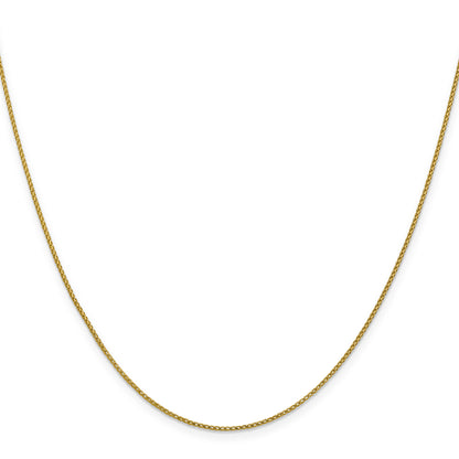 22 Inch 14K Yellow Gold 1mm D/C Open Franco Chain Necklace