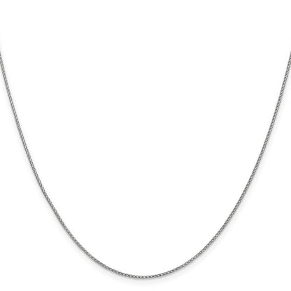 22 Inch 14K White Gold 1mm D/C Open Franco Chain Necklace