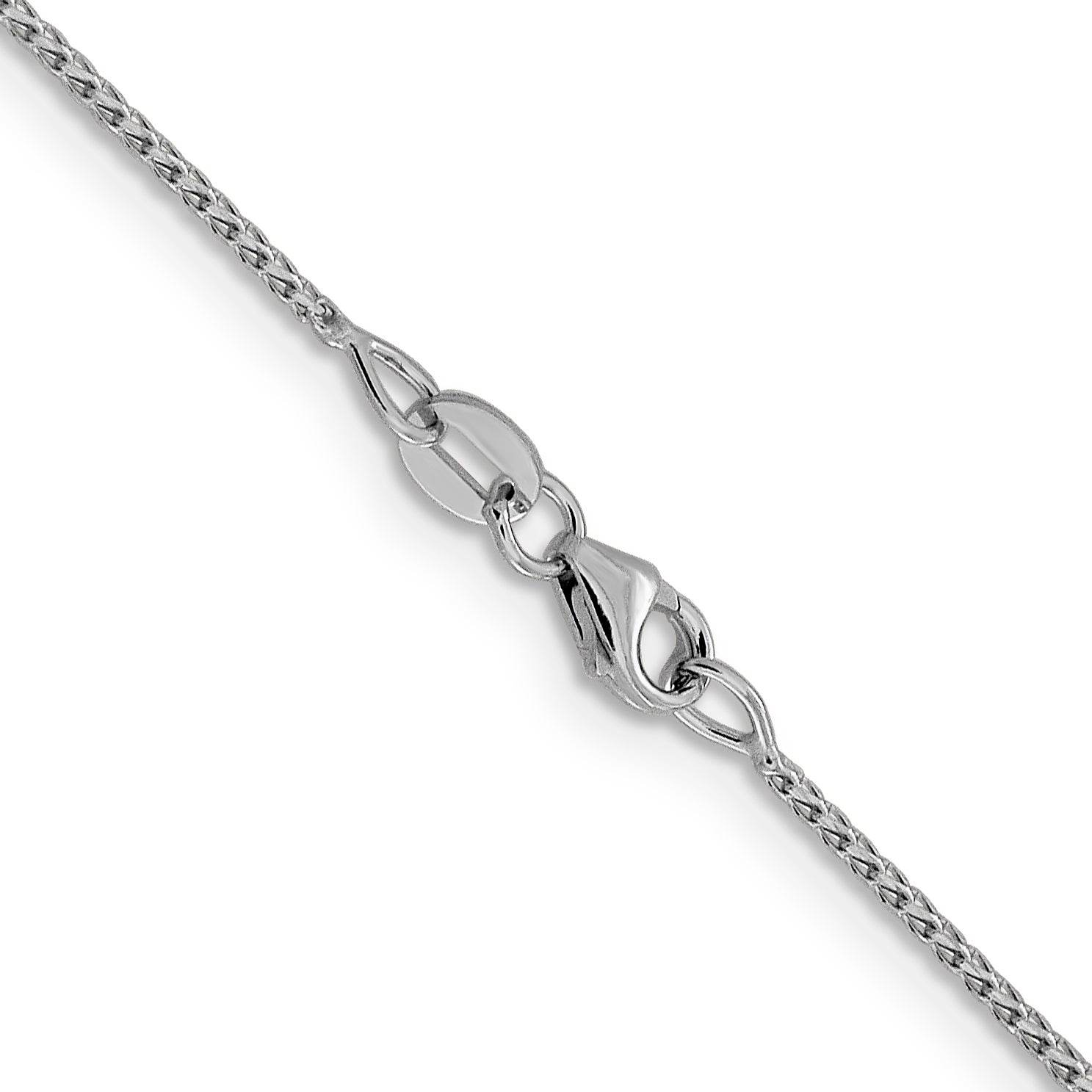 20 Inch 14K White Gold 1mm D/C Open Franco Chain Necklace