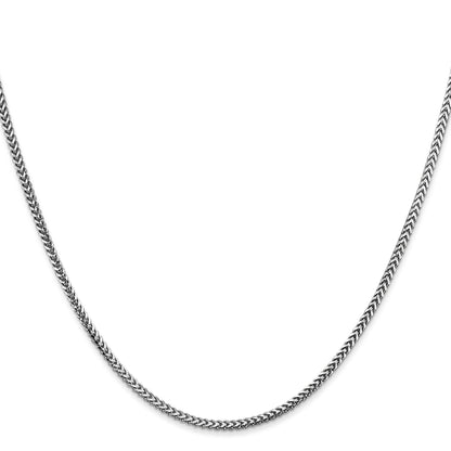 20 Inch 14K White Gold 1.5mm Franco Chain Necklace