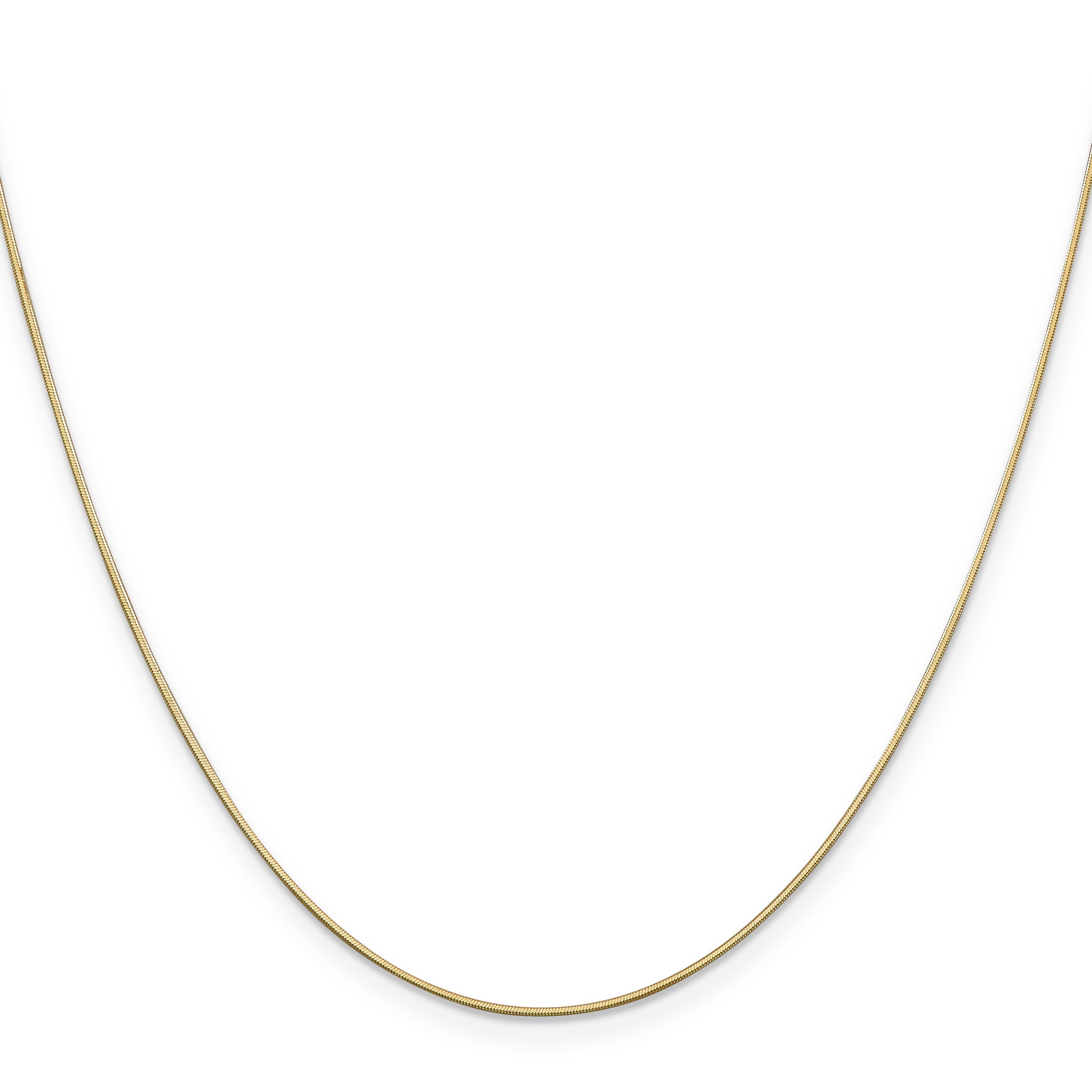 18 Inch 14K .8mm D/C Octagonal Snake Chain Necklace