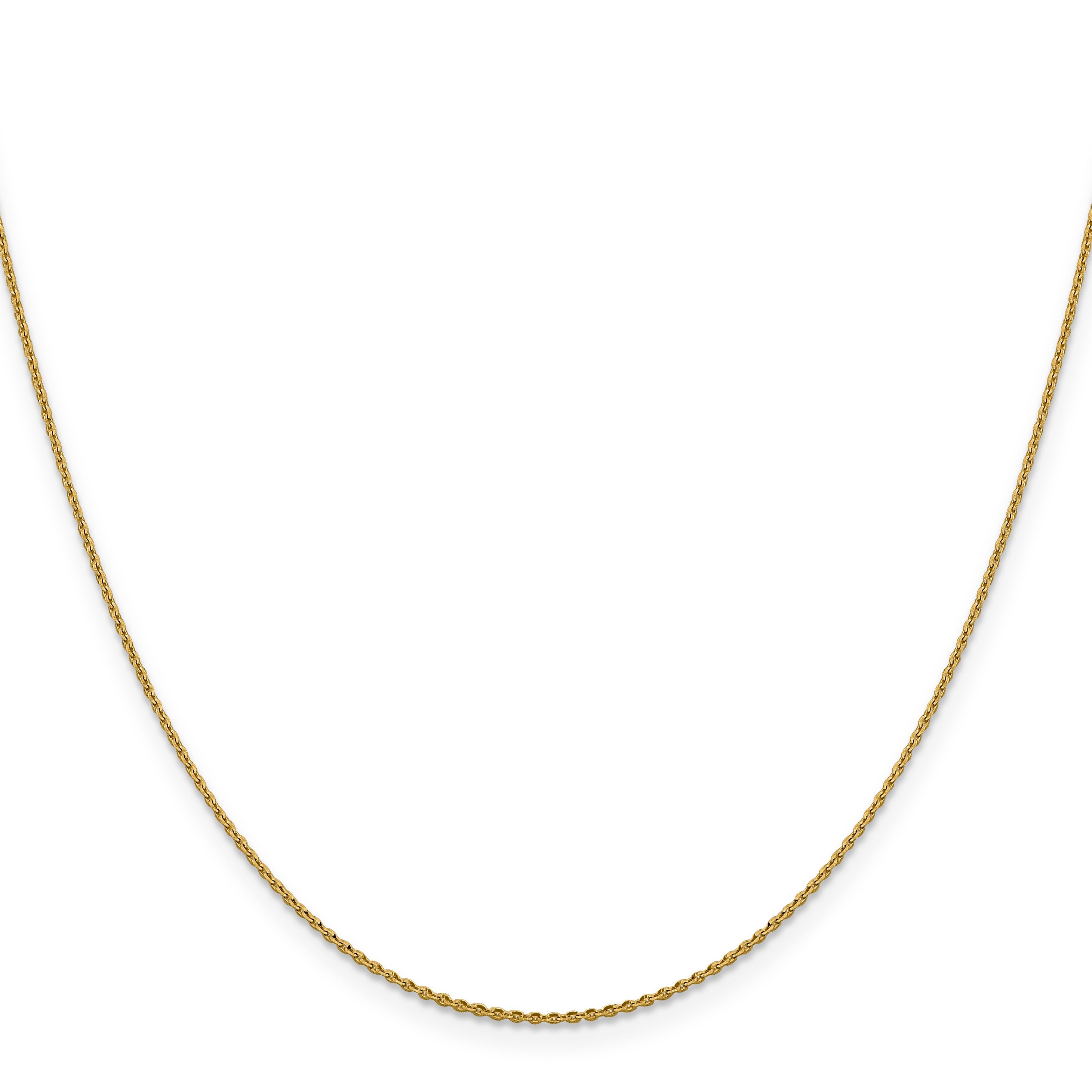 24 Inch 14K Yellow Gold 1.15mm D/C Oval Link Chain Necklace