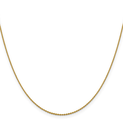 24 Inch 14K Yellow Gold 1.15mm D/C Oval Link Chain Necklace
