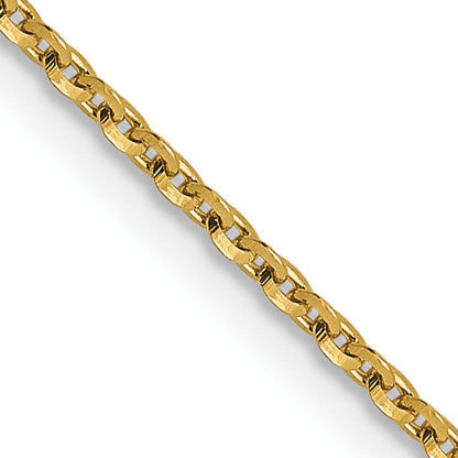 24 Inch 14K Yellow Gold 1.15mm D/C Oval Link Chain Necklace