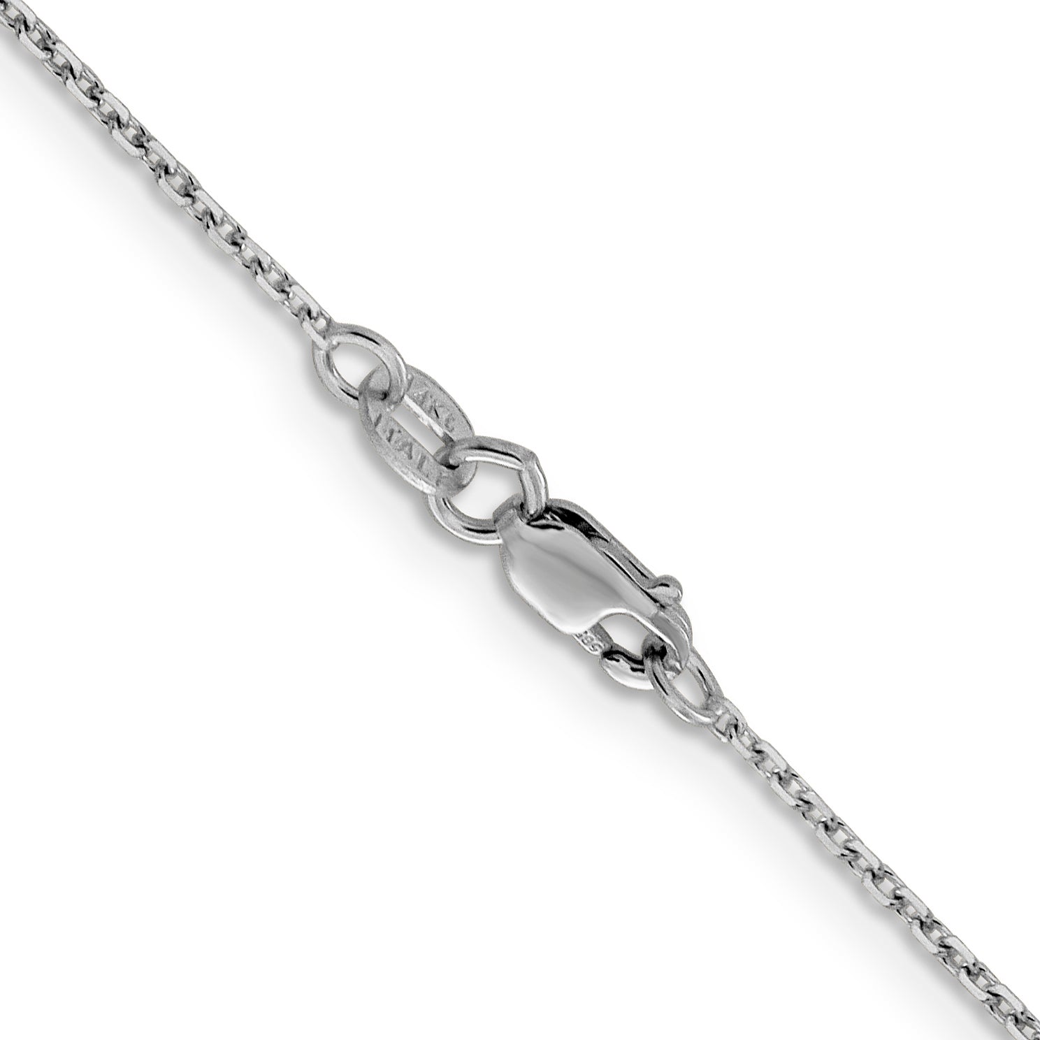 20 Inch 14K White Gold 1.25mm D/C Rolo Chain Necklace