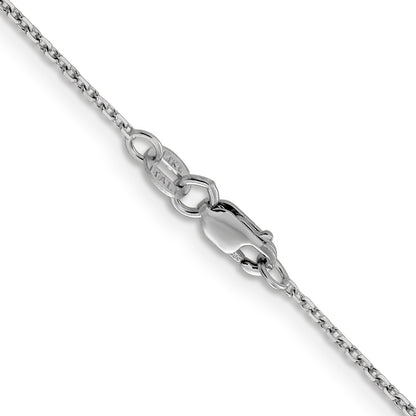 20 Inch 14K White Gold 1.25mm D/C Rolo Chain Necklace