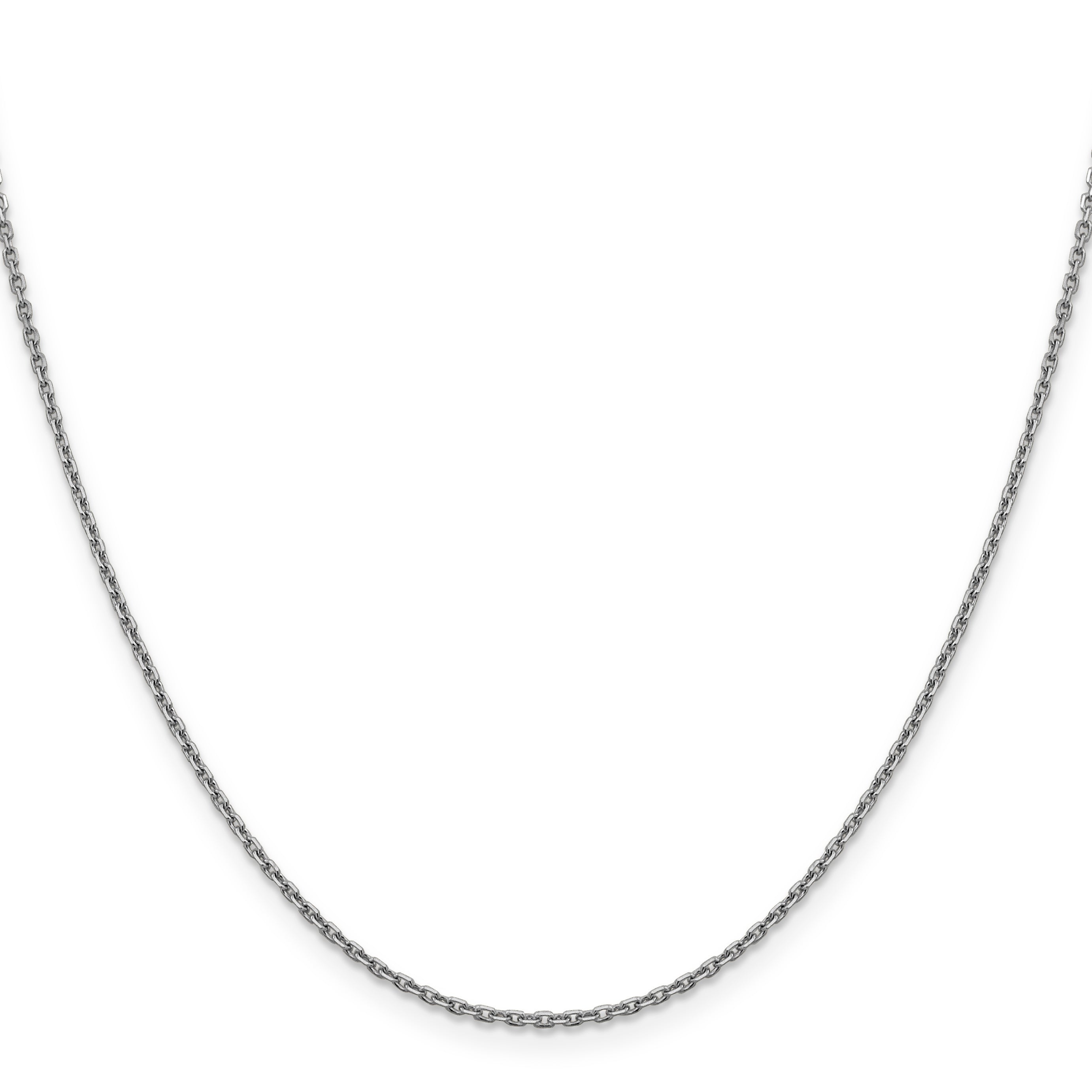24 Inch 14K White Gold 1.5mm D/C Rolo Chain Necklace