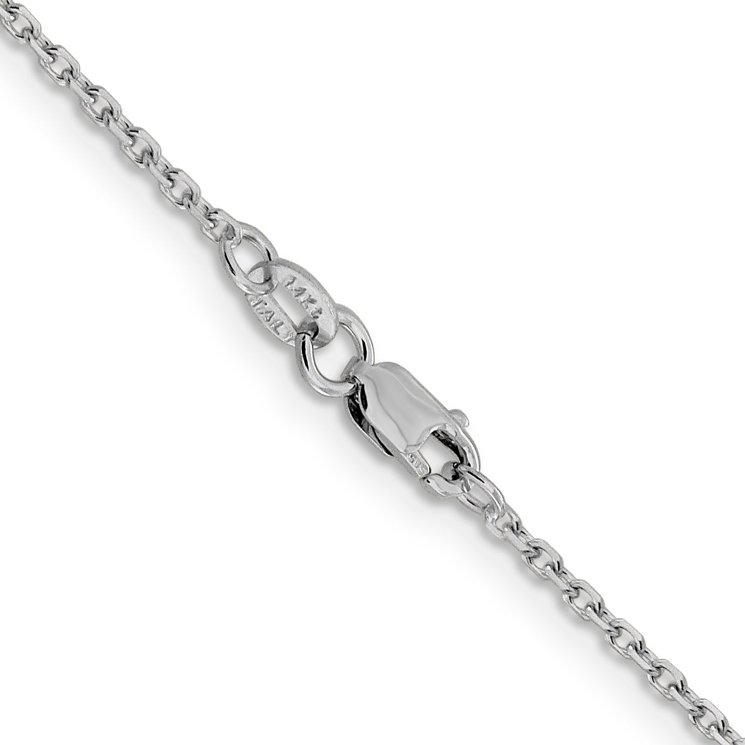 18 Inch 14K White Gold 1.5mm D/C Rolo Chain Necklace