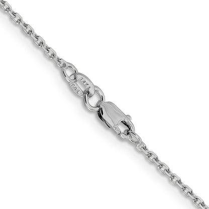 18 Inch 14K White Gold 1.5mm D/C Rolo Chain Necklace