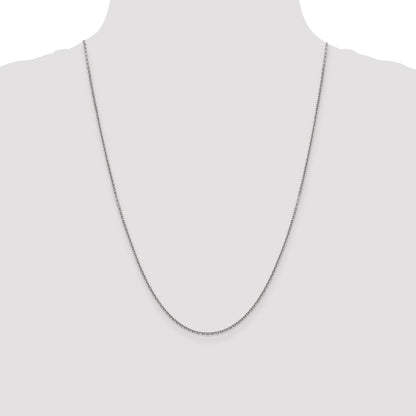 24 Inch 14K White Gold 1.5mm D/C Rolo Chain Necklace