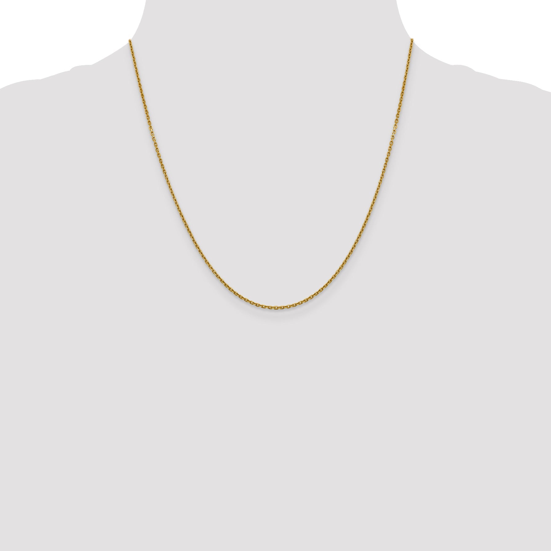 20 Inch 14K 1.5mm D/C Rolo Chain Necklace