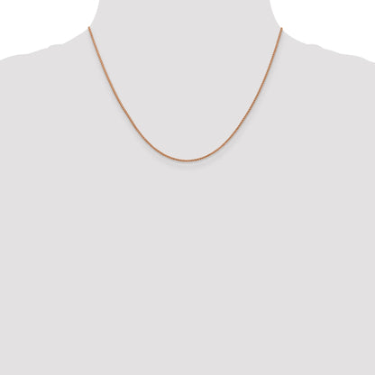 18 Inch 14K Rose Gold 1mm D/C Open Franco Chain Necklace