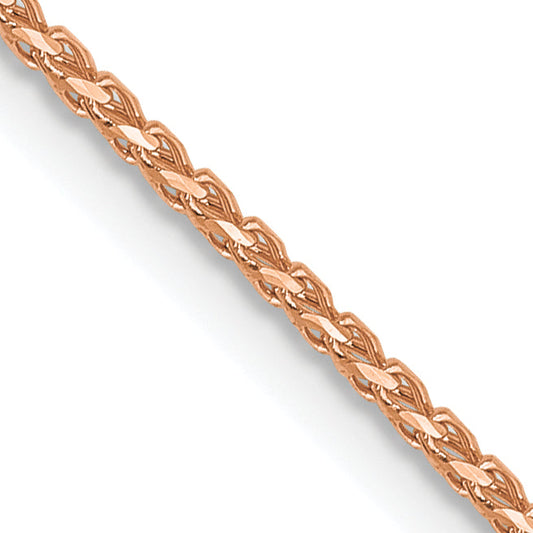 20 Inch 14K Rose Gold 1mm D/C Open Franco Chain Necklace