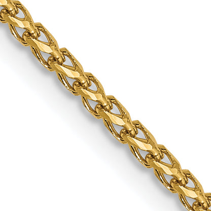 16 Inch 14K 1.4mm D/C Open Franco Chain Necklace