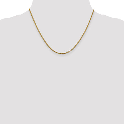 18 Inch 14K 1.6mm D/C Open Franco Chain Necklace