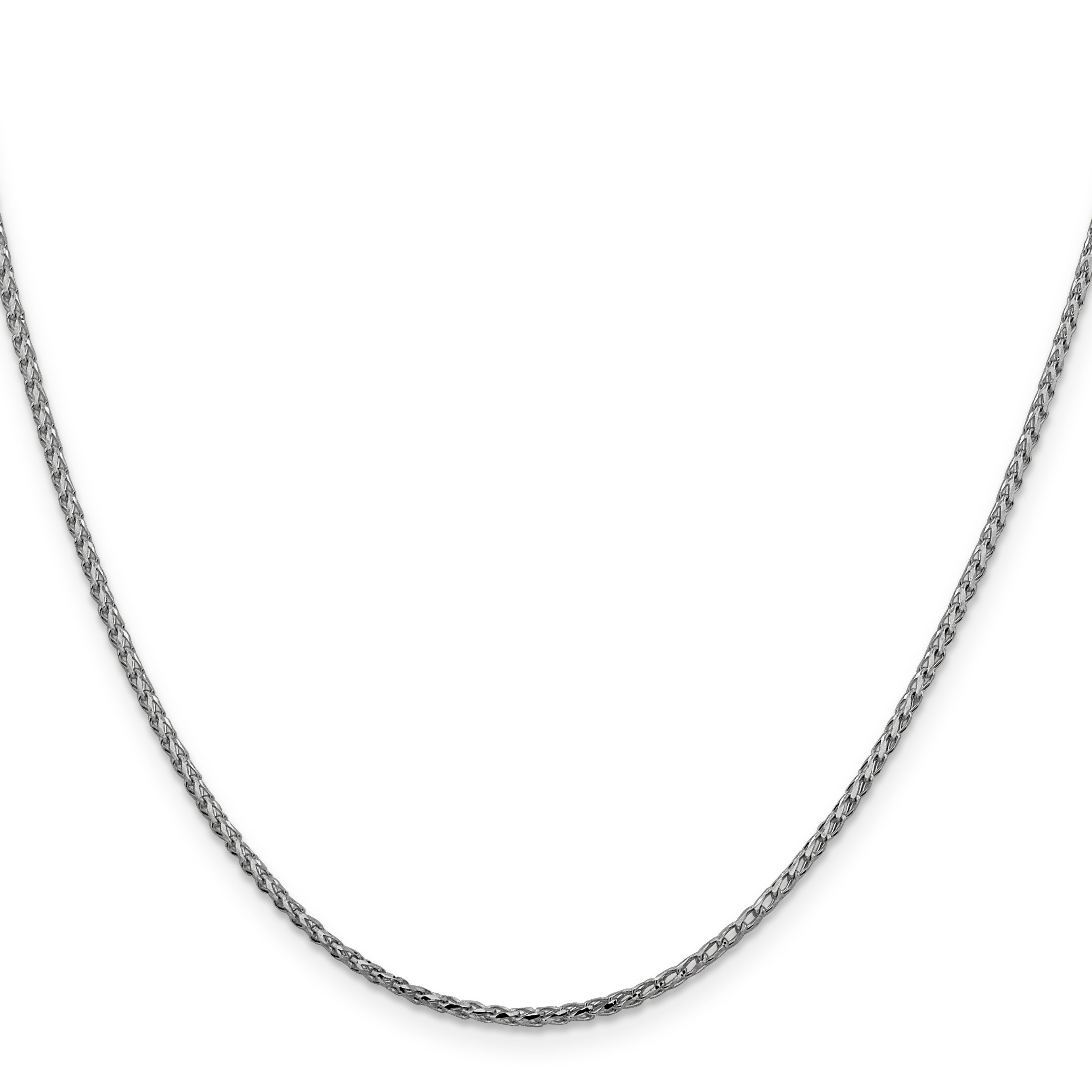 16 Inch 14K White Gold 1.6mm D/C Open Franco Chain Necklace