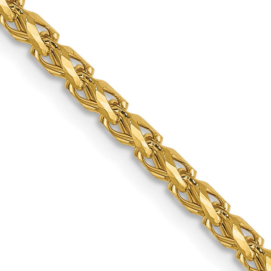 18 Inch 14K 2.1mm D/C Open Franco Chain Necklace