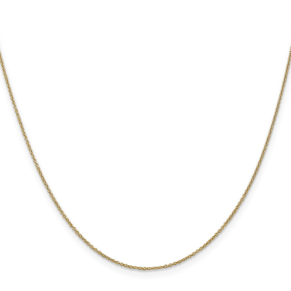24 Inch 14K Yellow Gold .9mm Round Cable Chain Necklace