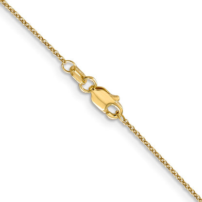 24 Inch 14K Yellow Gold .9mm Round Cable Chain Necklace