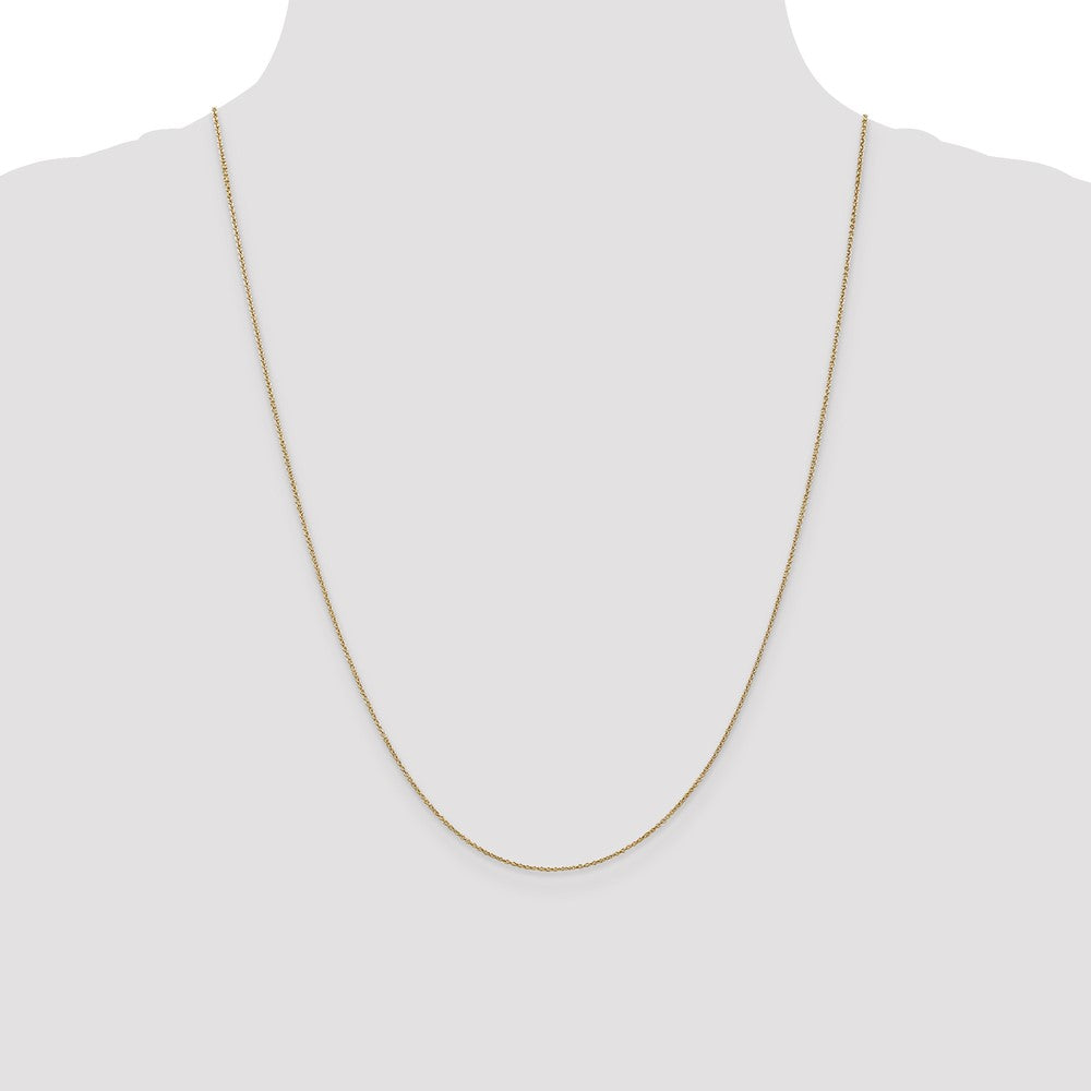 24 Inch 14K Yellow Gold .9mm Round Cable Chain Necklace