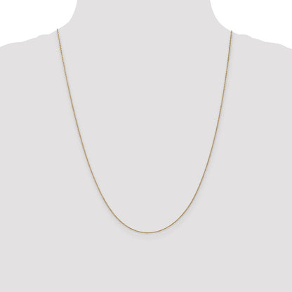 24 Inch 14K Yellow Gold .9mm Round Cable Chain Necklace