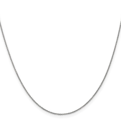 22 Inch 14K White Gold .9mm Round Cable Chain Necklace