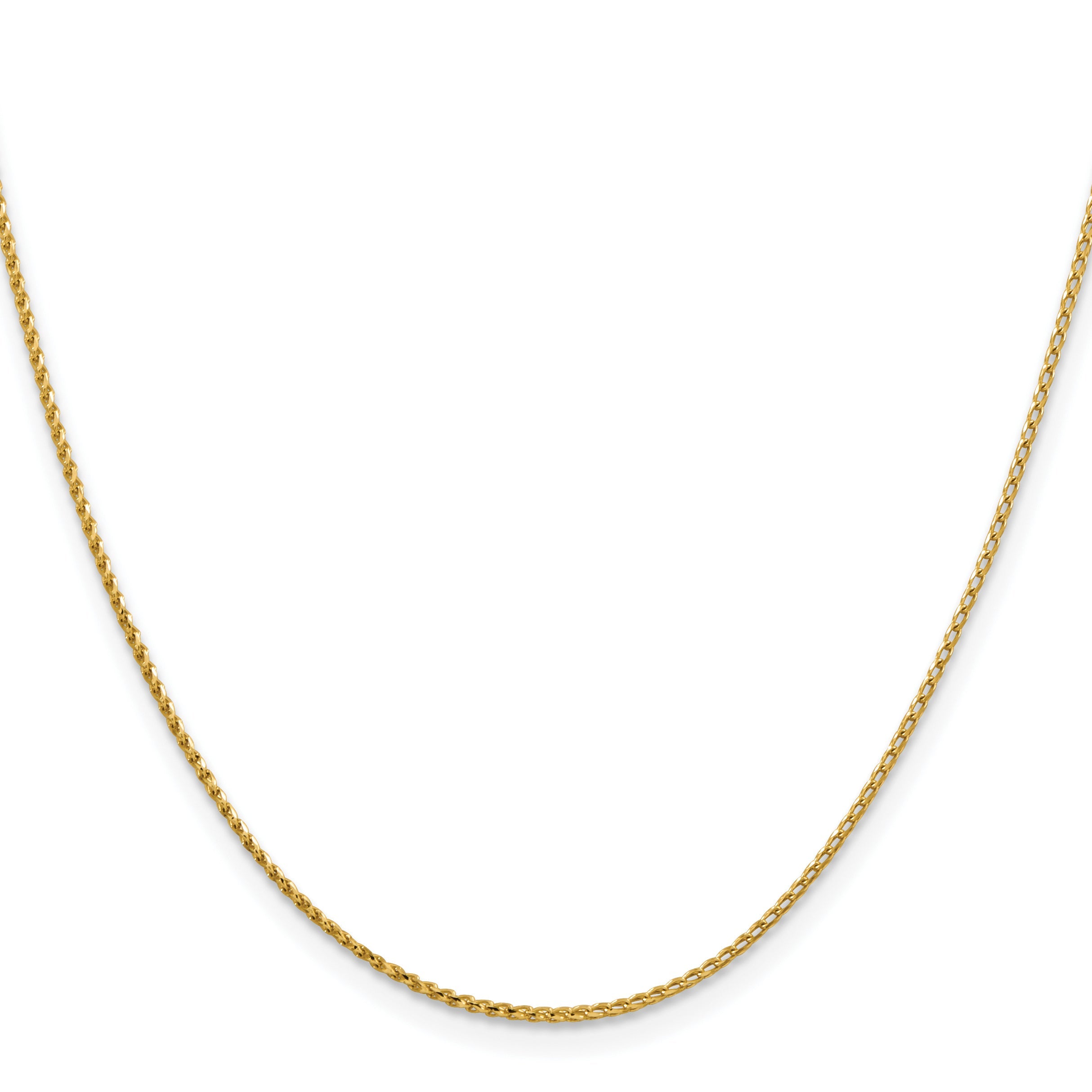 18 Inch 14K Yellow Gold 1.15mm D/C Open Franco Chain Necklace