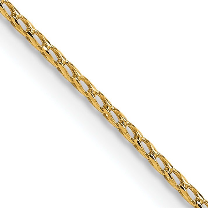 24 Inch 14K Yellow Gold 1.15mm D/C Open Franco Chain Necklace