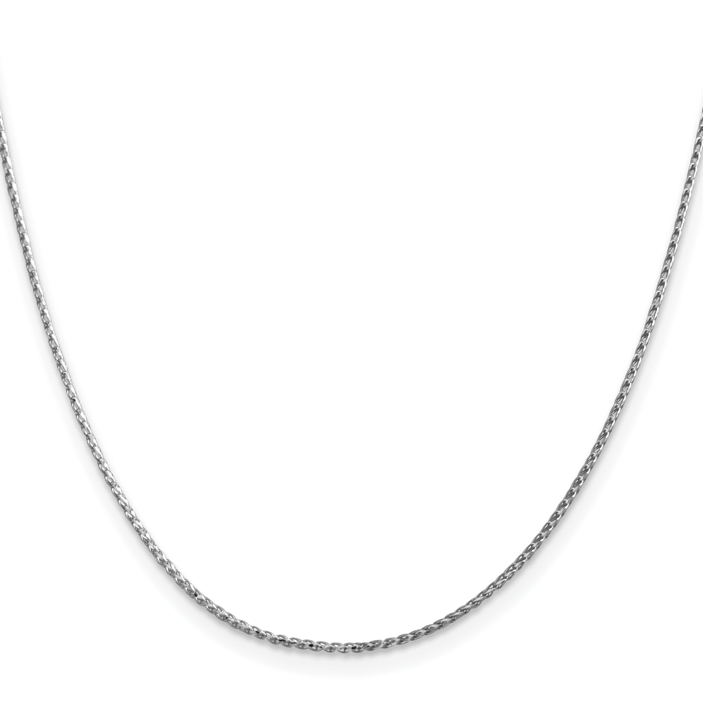 16 Inch 14K White Gold 1.15mm D/C Open Franco Chain Necklace