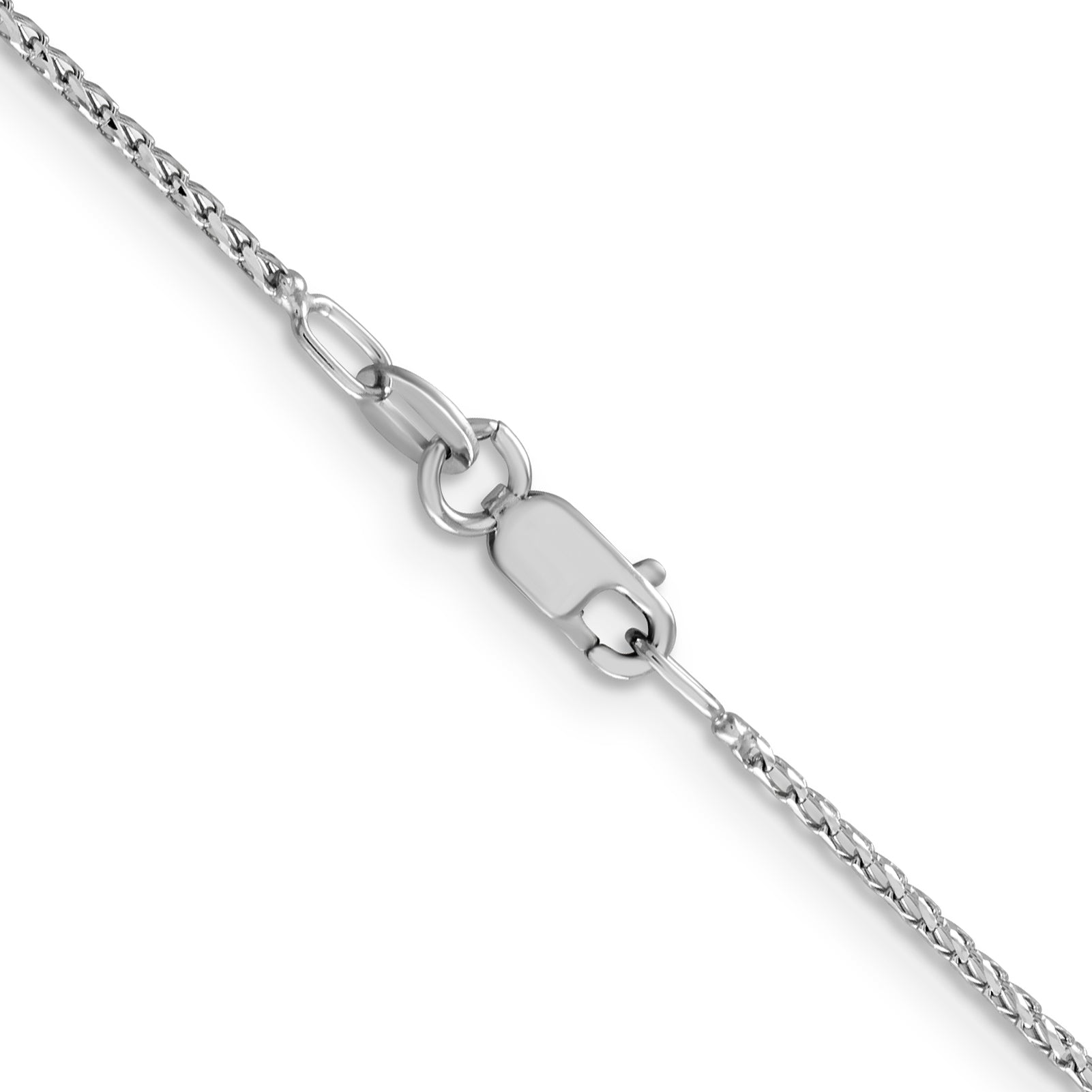 18 Inch 14K White Gold 1.15mm D/C Open Franco Chain Necklace