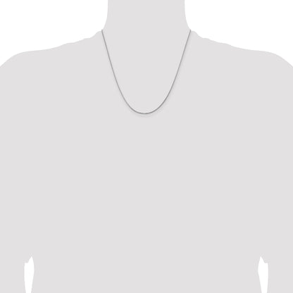 2 Inch 14K White Gold 1.15mm D/C Open Franco Chain Necklace