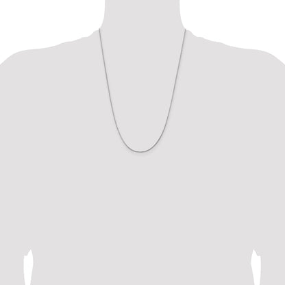 24 Inch 14K White Gold 1.15mm D/C Open Franco Chain Necklace