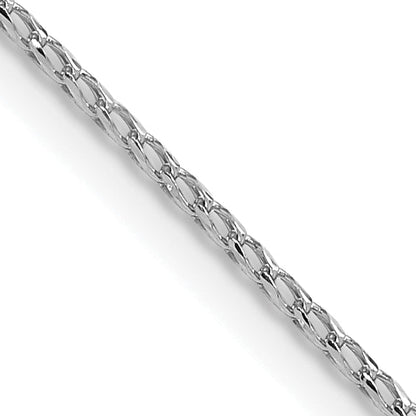 24 Inch 14K White Gold 1.15mm D/C Open Franco Chain Necklace
