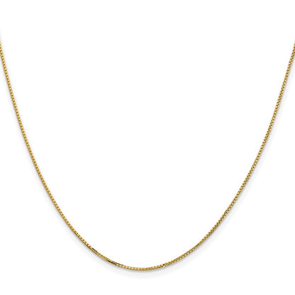 16 Inch 14K Yellow Gold 1mm Concave Box Chain Necklace