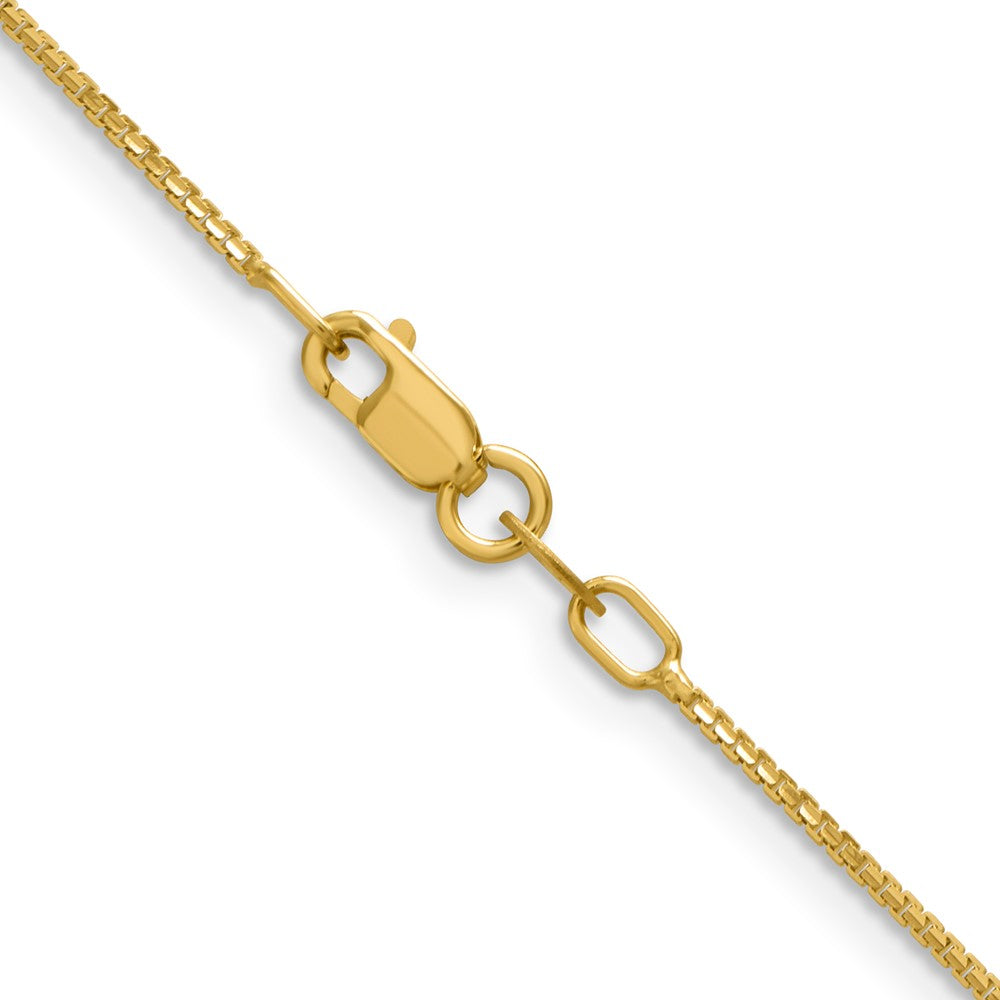 16 Inch 14K Yellow Gold 1mm Concave Box Chain Necklace