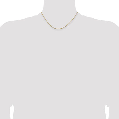 16 Inch 14K Yellow Gold 1mm Concave Box Chain Necklace