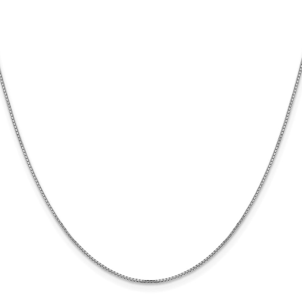 24 Inch 14K White Gold 1mm Concave Box Chain Necklace