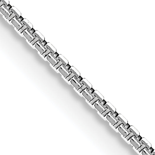 18 Inch 14K White Gold 1mm Concave Box Chain Necklace
