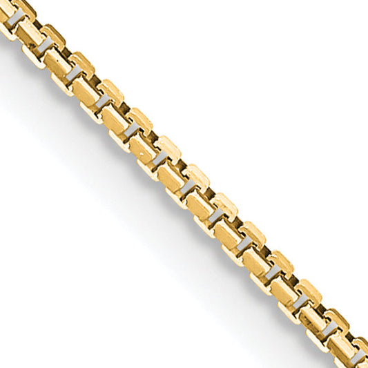 16 Inch 14K Yellow Gold 1.10mm Concave Box Chain Necklace