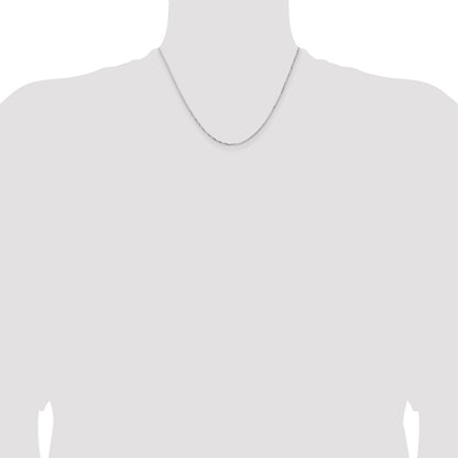 18 Inch 14K White Gold 1.10mm Concave Box Chain Necklace