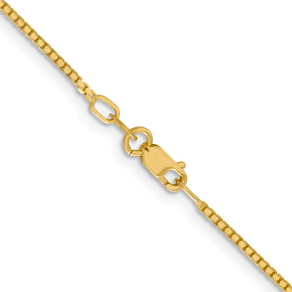 18 Inch 14K Yellow Gold 1.3mm Concave Box Chain Necklace
